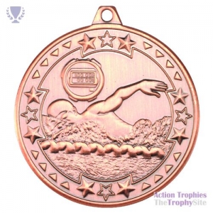 Swimming 'Tri Star' Medal Bronze 2in