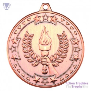 Victory Torch 'Tri Star' Medal Bronze 2in