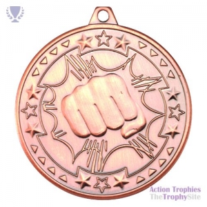 Martial Arts 'Tri Star' Medal Bronze 2in