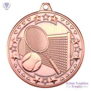 Tennis 'Tri Star' Medal Bronze 2in
