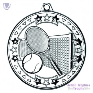 Tennis 'Tri Star' Medal Silver 2in