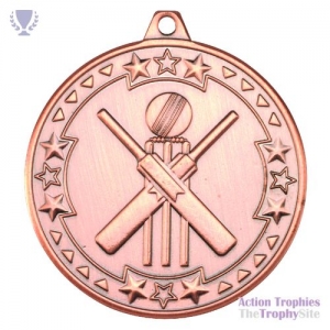 Cricket 'Tri Star' Medal Bronze 2in