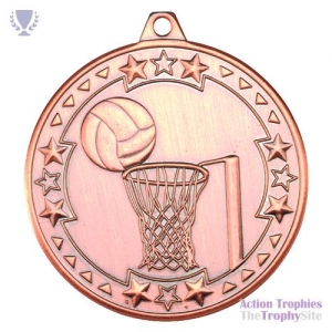 Netball 'Tri Star' Medal Bronze 2in