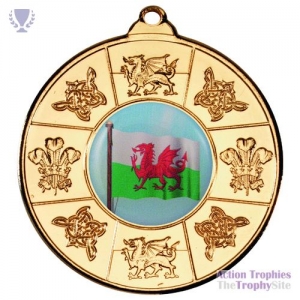 Wales Medal Gold 2in
