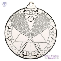 Squash 'Tri Star' Medal Silver 2in