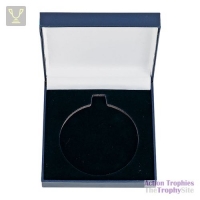 Classic Leatherette Medal Box Blue for 50mm medal 85x85x25mm