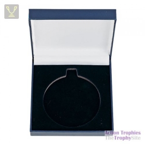 Classic Leatherette Medal Box Blue for 50mm medal 85x85x25mm