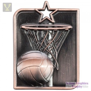 Centurion Star Series Netball Medal Bronze 53x40mm