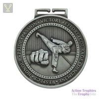 Olympia Karate Medal Antique Silver 70mm