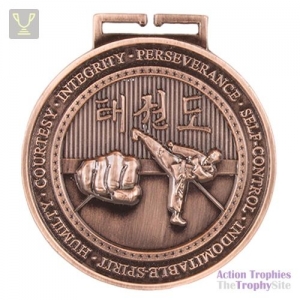 Olympia Taekwondo Medal Antique Bronze 70mm
