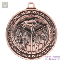 Olympia Triathlon Medal Antique Bronze 60mm