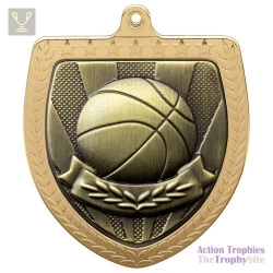 Cobra Basketball Shield Medal Gold 75mm