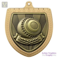 Cobra Lawn Bowls Shield Medal Gold 75mm