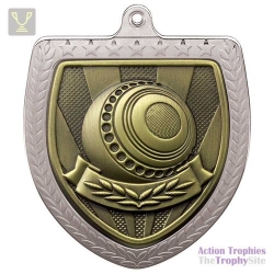 Cobra Lawn Bowls Shield Medal Silver 75mm