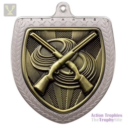 Cobra Clay Pigeon Shooting Shield Medal Silver 75mm