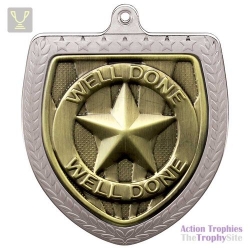 Cobra Well Done Shield Medal Silver 75mm