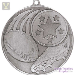 Iconic Rugby Medal Antique Silver 55mm