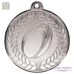 Aviator Rugby Medal Antique Silver 50mm