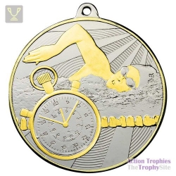 Premiership Swimming Medal Gold & Silver 60mm