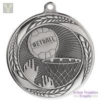 Typhoon Netball Medal Silver 55mm