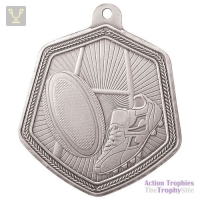 Falcon Rugby Medal Silver 65mm