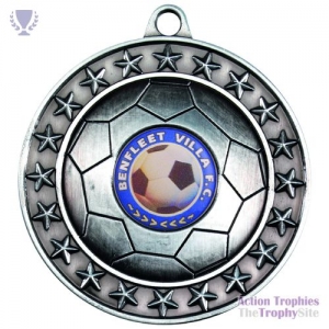 Football Medal Large Ant Silver 2.75in