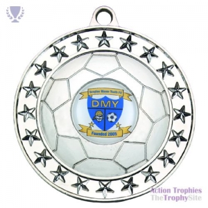 Football Medal Large Silv 2.75in