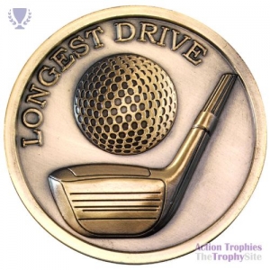 Golf Medal Ant Gold Longest Drive 2.75in