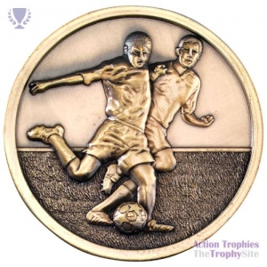 Football Players Medal Ant Gold 2.75in