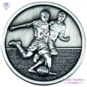 Football Players Medal Ant Silver 2.75in