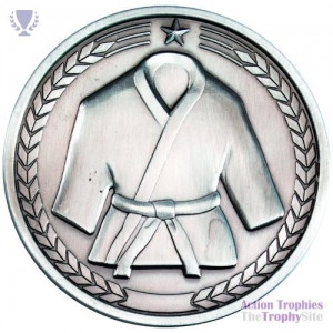 Martial Arts Medal Ant Silver 2.75in