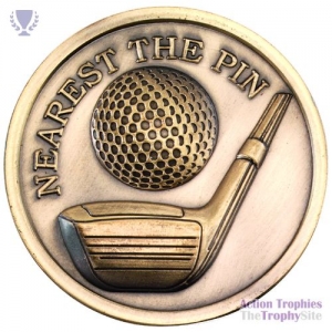 Golf Medal Ant Gold Nearest The Pin 2.75in