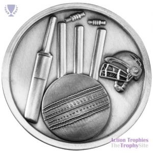 Cricket Medal Ant Silver 2.75in