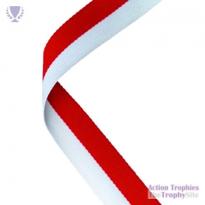 Medal Ribbon Red/White 30x0.875in