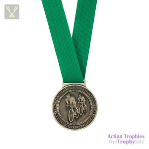 Olympia Medal Ribbon Stitched Green 400 x 25mm
