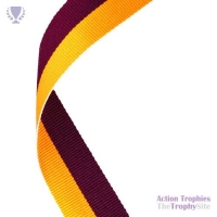 Medal Ribbon Maroon/Gold 30x0.875in