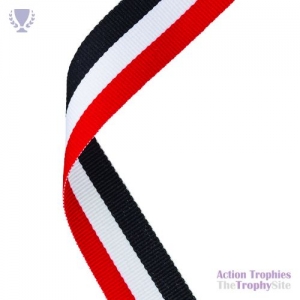 Medal Ribbon Red/White/Black 30x0.875in