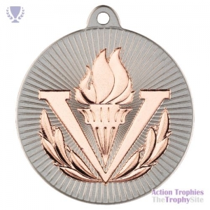 Victory Torch 'Two Colour' Medal Matt Sil/Brz 2in