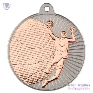 Basketball 'Two Colour' Medal Matt Sil/Brz 2in
