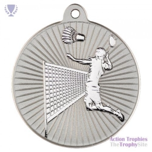 Badminton 'Two Colour' Medal Matt Sil/Sil 2in