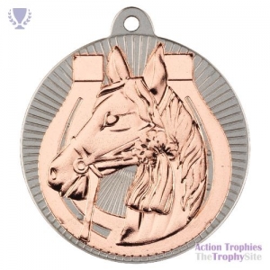Horse 'Two Colour' Medal Matt Sil/Brz 2in