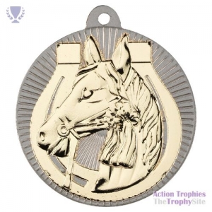 Horse 'Two Colour' Medal Matt Sil/Gld 2in