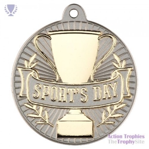 Sports Day 'Two Colour' Medal Matt Sil/Gld 2in