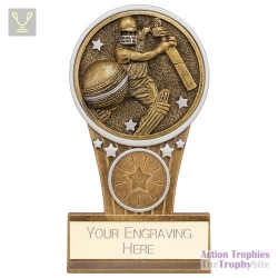 Ikon Tower Cricket Batsman Award Antique Silver & Gold 125mm