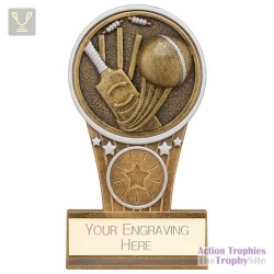 Ikon Tower Cricket Award Antique Silver & Gold 125mm