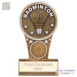 Ikon Tower Badminton Award Antique Silver & Gold 125mm