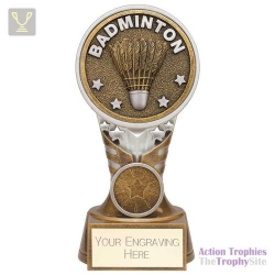 Ikon Tower Badminton Award Antique Silver & Gold 150mm