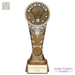 Ikon Tower Badminton Award Antique Silver & Gold 200mm