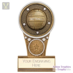 Ikon Tower Netball Award Antique Silver & Gold 125mm