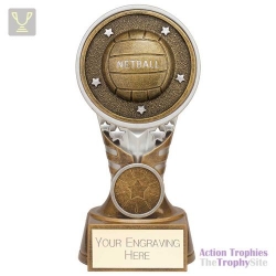 Ikon Tower Netball Award Antique Silver & Gold 150mm